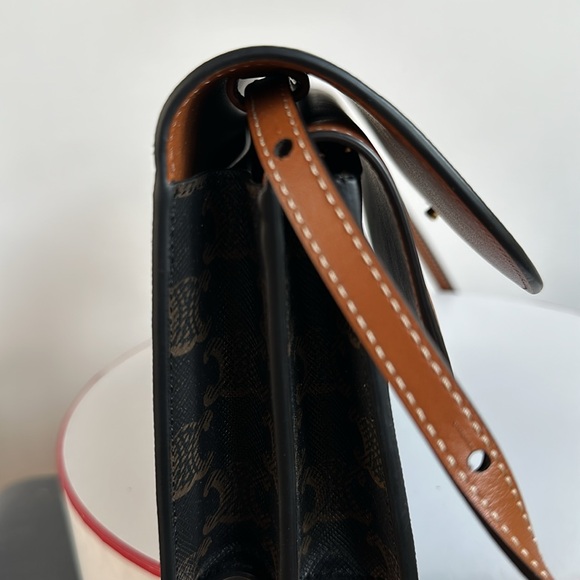 Celine Wallet  on strap in Triomphe canvas and smooth lambskin - Picture 12 of 16